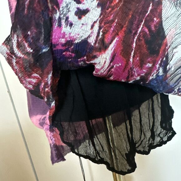 Free People RARE Womens XS MixedMedia Sheer Keyhole Back Tank Top Witchcore READ - Picture 9 of 12